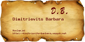 Dimitrievits Barbara névjegykártya