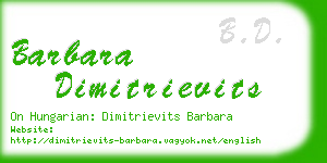 barbara dimitrievits business card